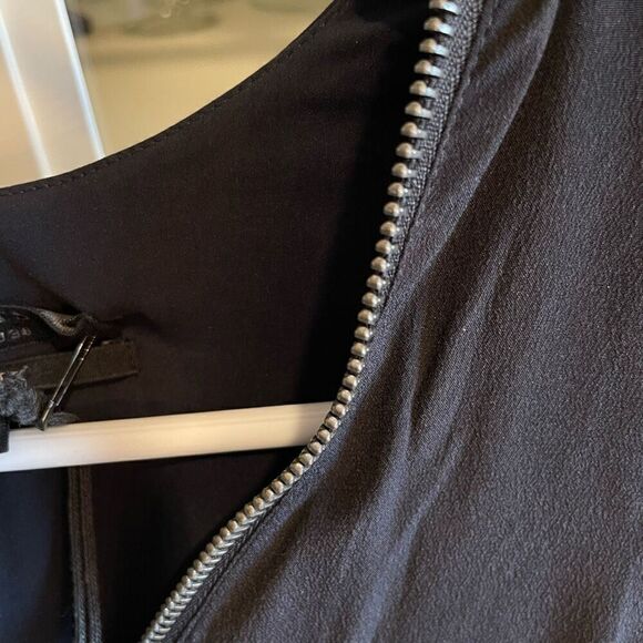 AllSaints Womens Lake Dress 6 Midi Length Tailored Fit Flare Color Block - Picture 4 of 7